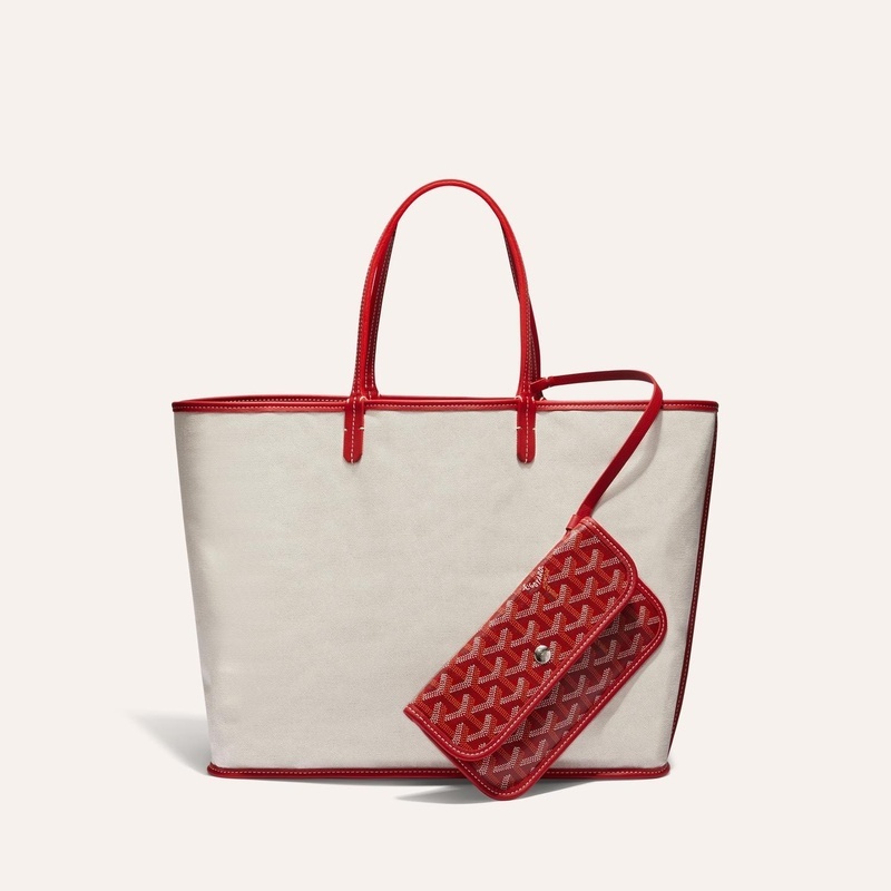 商品Goyard|高雅德 Saint Louis PM男女黑色帆布/小牛皮手提包 STLOUIPMLTY01CL03P（十色可选）,价格¥13567,第8张图片详细描述