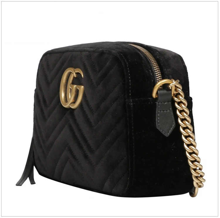 商品Gucci|GUCCI 古驰 女士黑色天鹅绒单肩挎包 447632-9QIBT-1000,价格¥9086,第4张图片详细描述