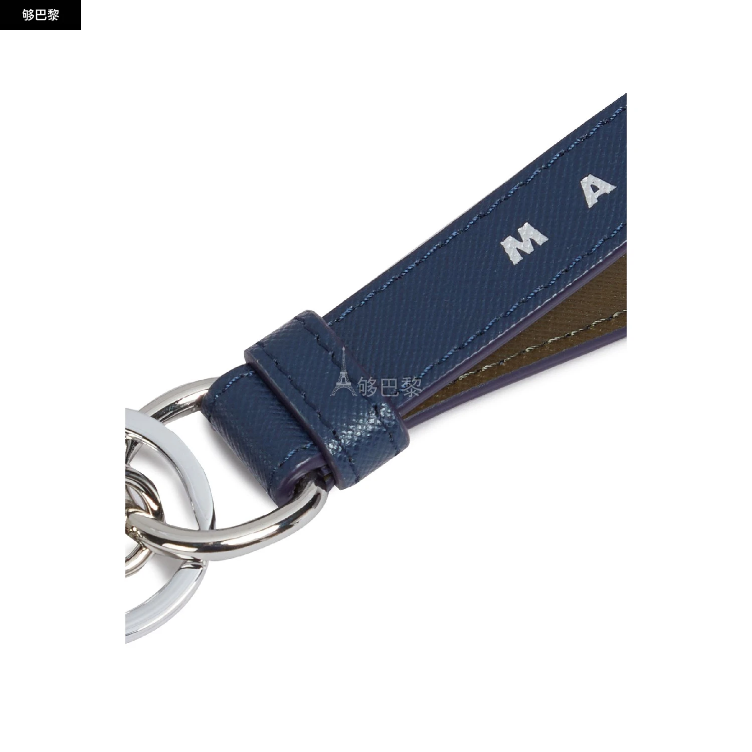 商品Marni|【预售】 男士 钥匙扣 十字纹皮革钥匙扣  MNI3F92QBLU ,价格¥2198,第3张图片详细描述