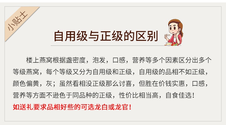 商品Loushang|香港楼上 龙牙白燕盏(自用级) 正品孕妇燕窝滋补品37.8g,价格¥1715,第2张图片详细描述
