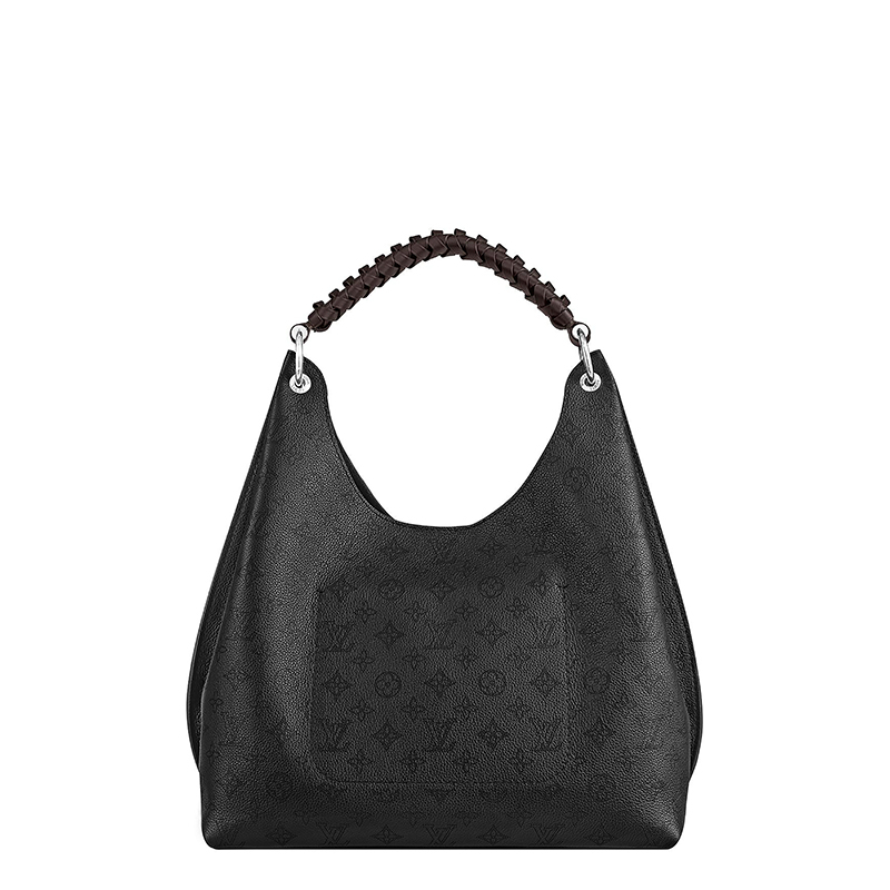 商品Louis Vuitton|预售10天 Louis Vuitton/路易威登 22春夏新款CARMEL系列 女士黑色老花穿孔小牛皮饰可拆卸吊饰银扣单肩手提hobo流浪包M52950,价格¥33941,第4张图片详细描述