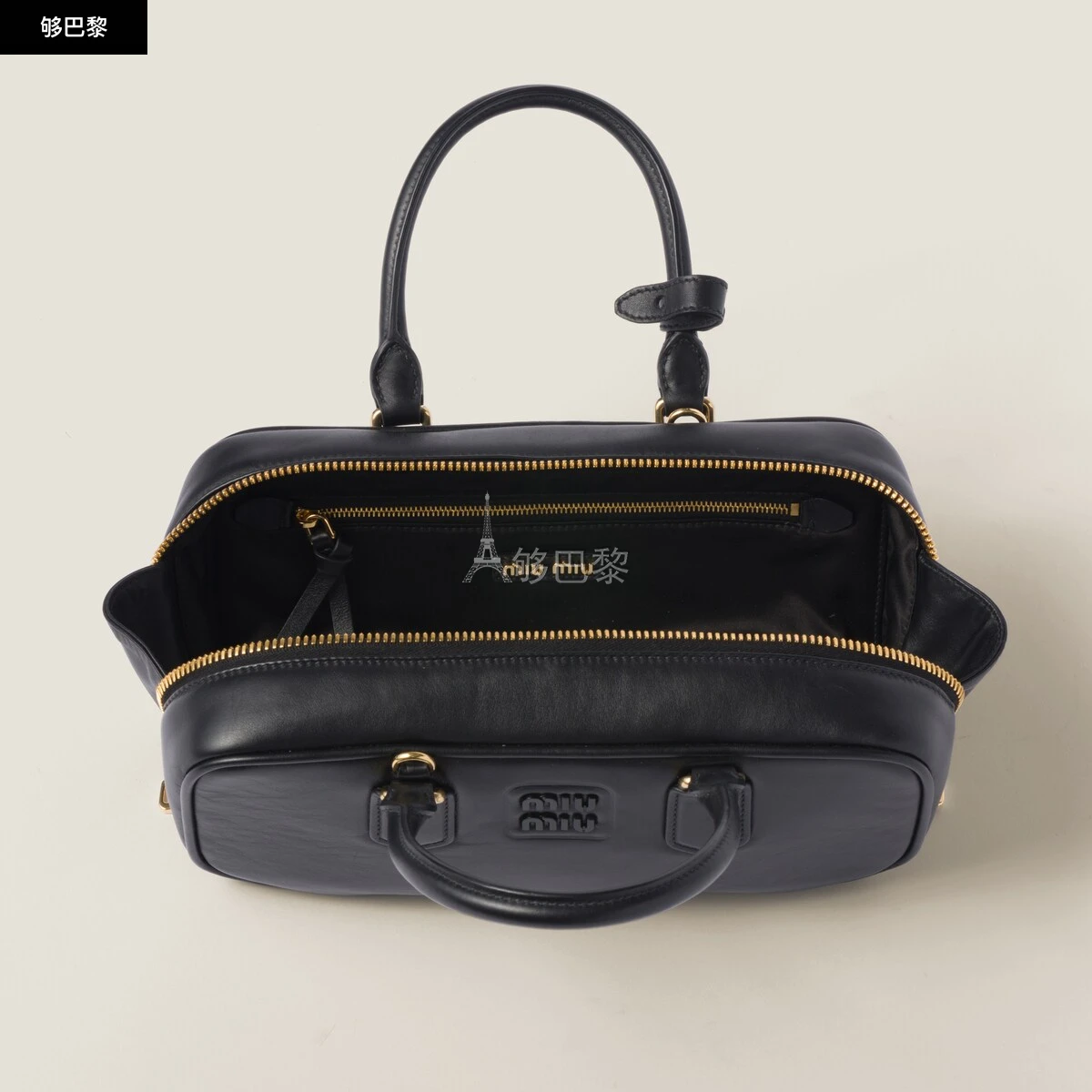 商品Miu Miu|【预售】 缪缪 25春夏 女士 手提包 Sac Arcadie en cuir 5BB148_2F8K_F0002_V_OOO ,价格¥22708,第6张图片详细描述