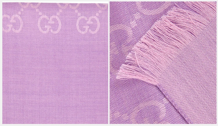 商品Gucci|GUCCI 古驰 女士紫色羊毛围巾 165904-3G646-5372,价格¥1241,第6张图片详细描述