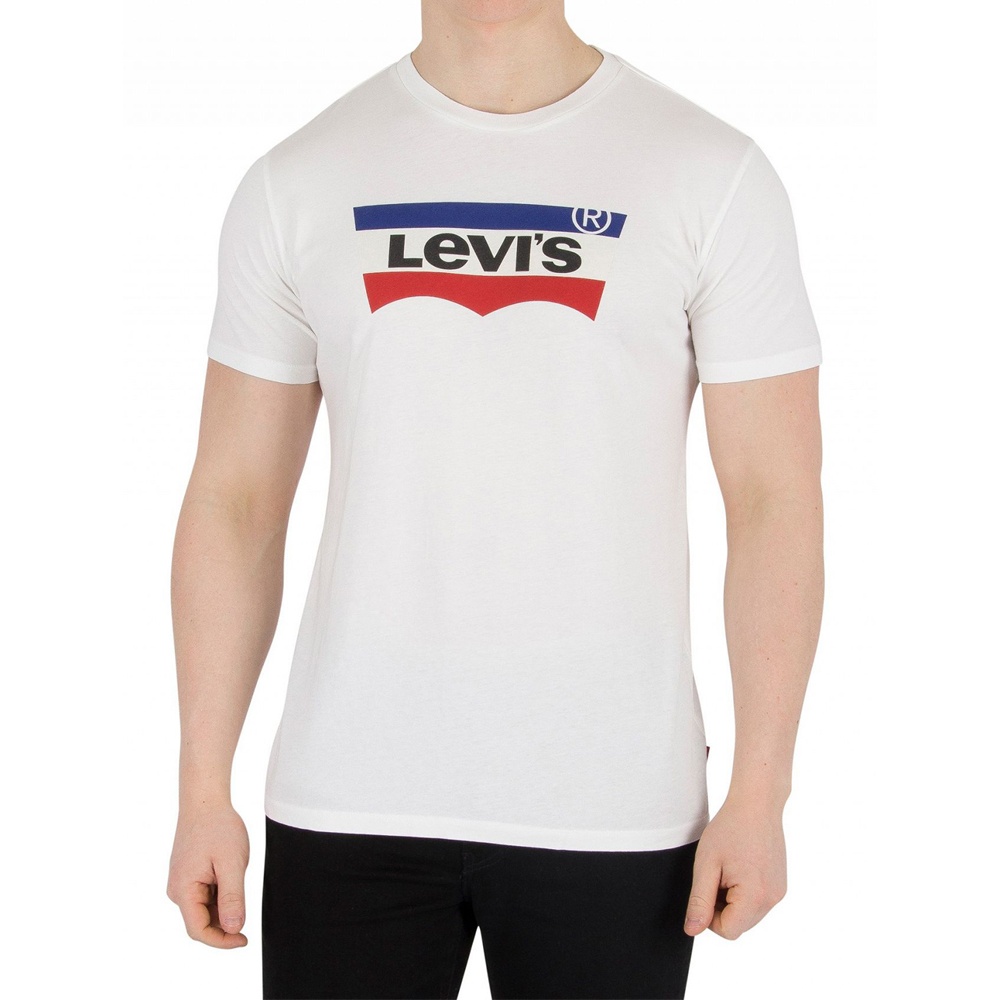 商品Levi's|包邮｜李维斯男式白色100%全棉LOGO印花短袖 圆领T恤 54914-0020（预计 1 周发货）【Z洛杉矶直发】,价格¥211,第4张图片详细描述