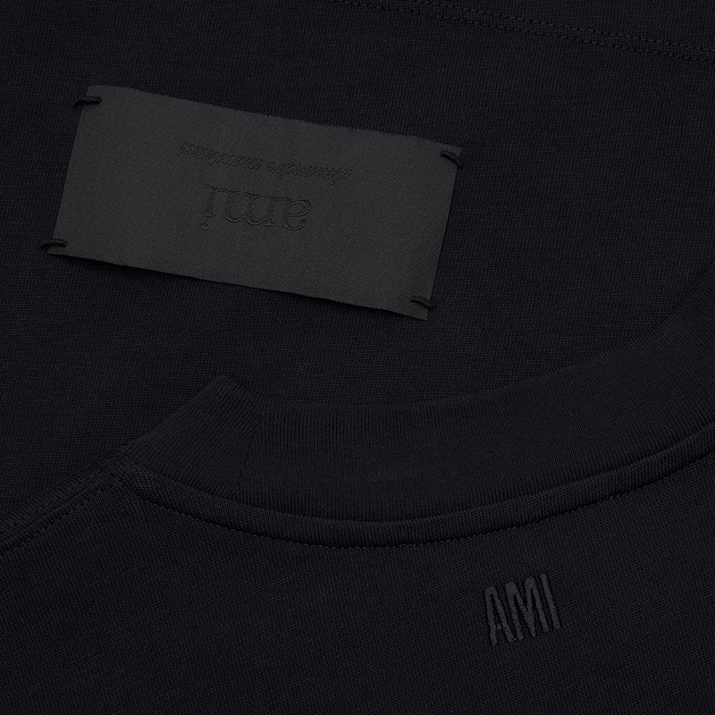 商品AMI|Ami 22年春夏新款 男女同款黑色纯有机棉Alexandre Mattiussi短袖T恤,价格¥1346,第7张图片详细描述