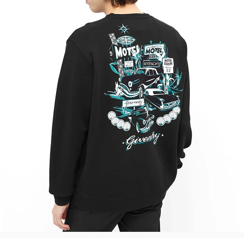 商品Givenchy|GIVENCHY 男士黑色棉质卫衣/帽衫 BMJ09V30AF-001,价格¥2509,第5张图片详细描述