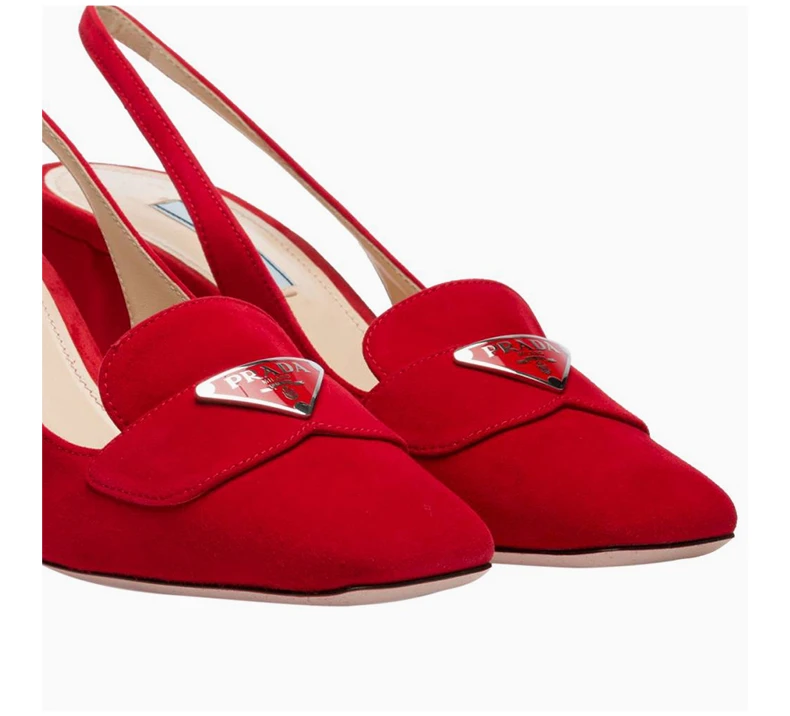 商品Prada|PRADA 女士红色麂皮高跟鞋 1D016M-008-F0011,价格¥4660,第7张图片详细描述