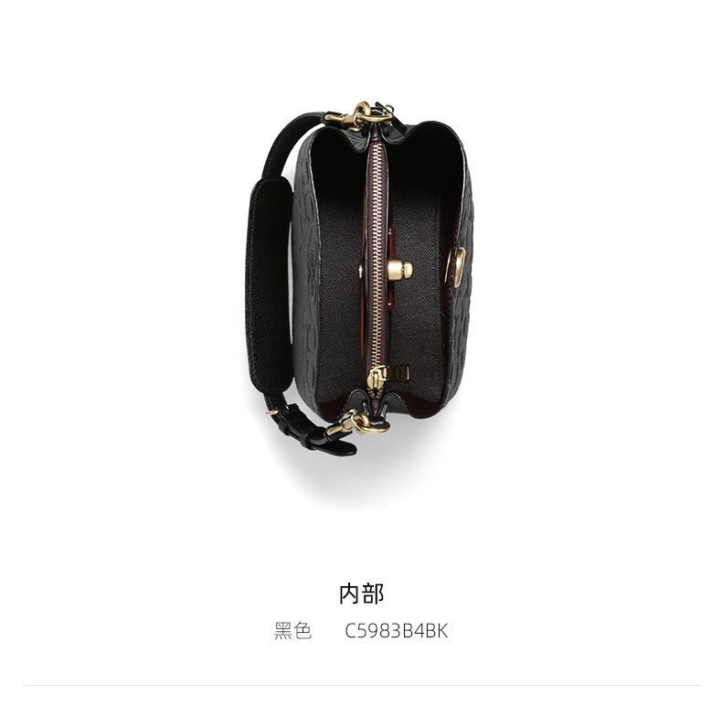 商品[国内直发] Coach|COACH 小号女士�皮质单肩手提斜挎包 C5983B4BK,价格¥2172,第6张图片详细描述