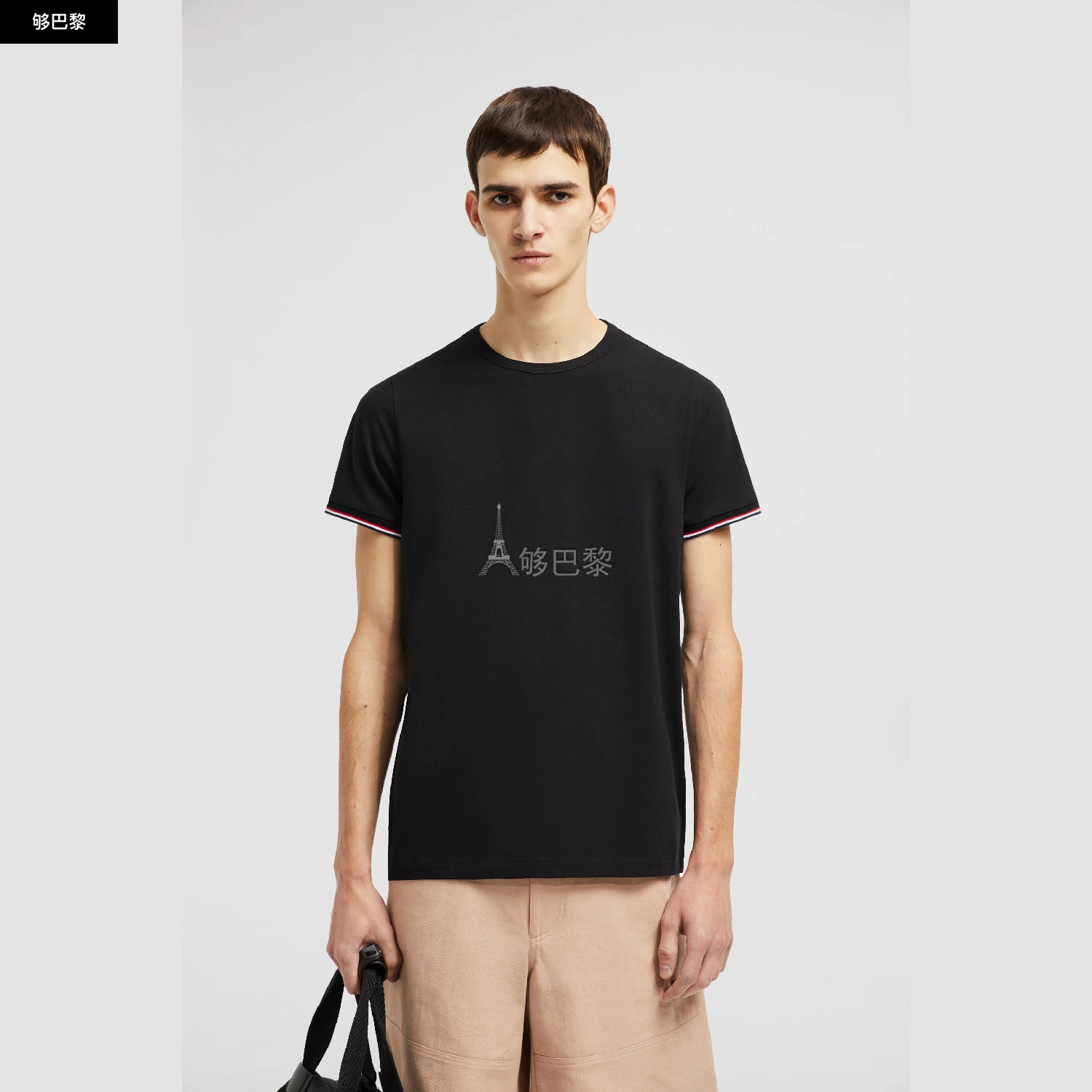 商品Moncler|【预售】 MONCLER 盟可睐 25春夏 男士 短袖T恤 男士三色饰边棉质T恤 K10918C7160087296999 ,价格¥2530,第3张图片详细描述