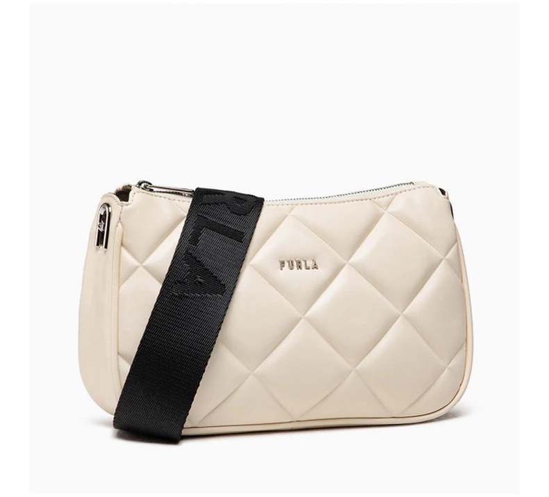 商品[国内直发] Furla|FURLA 女士象牙白色绗缝皮革单肩包 WB00335-BX0186-Q8000,价格¥1503,第5张图片详细描述