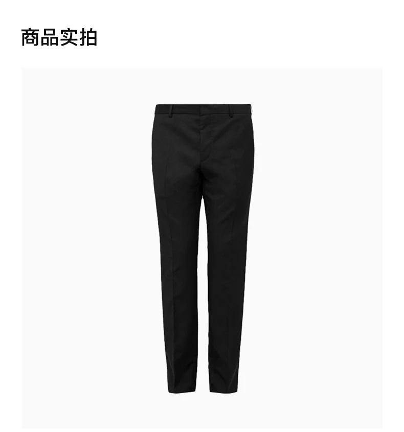 商品[国内直发] Prada|PRADA 普拉达 男士黑色羊毛休闲裤 UPA841-D39-F0002,价格¥2553,第4张图片详细描述