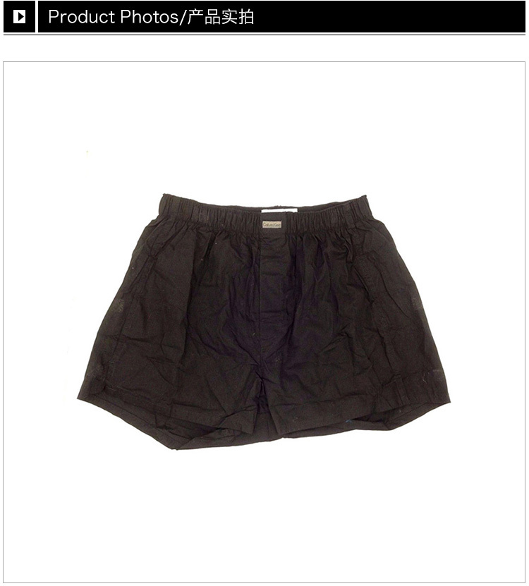 商品[国内直发] Calvin Klein|Calvin Klein 卡尔文 克莱恩 黑色棉男士平角短裤 U1732-BLACK,价格¥182,第3张图片详细描述