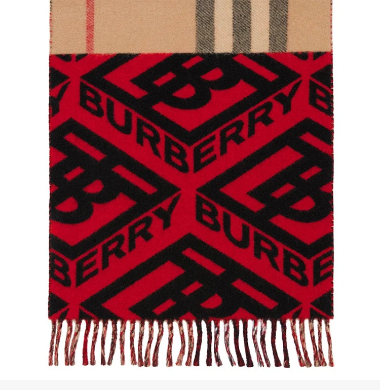 商品Burberry|BURBERRY 男士拼色围巾 8022494,价格¥2513,第5张图片详细描述