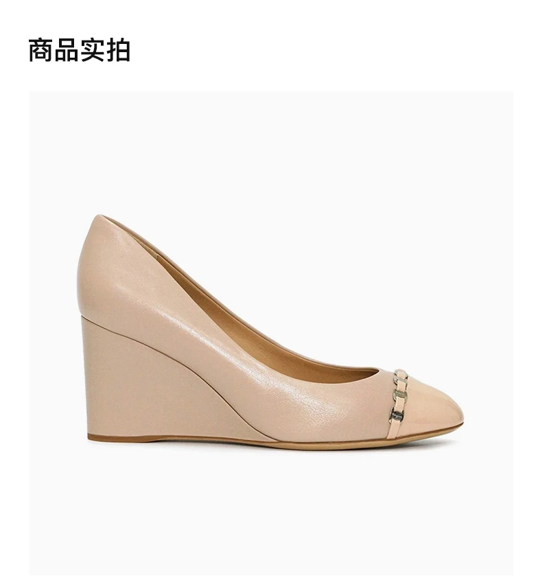 商品Salvatore Ferragamo|SALVATORE FERRAGAMO 粉色女士坡跟鞋 0591379,价格¥2757,第4张图片详细描述
