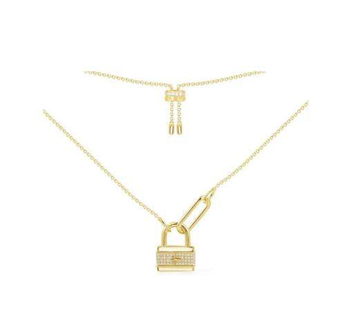 商品apm Monaco|爱心锁项链毛衣链小众设计吊坠饰品 爱心锁AC5992OX（香港仓发货）,价格¥547,第4张图片详细描述