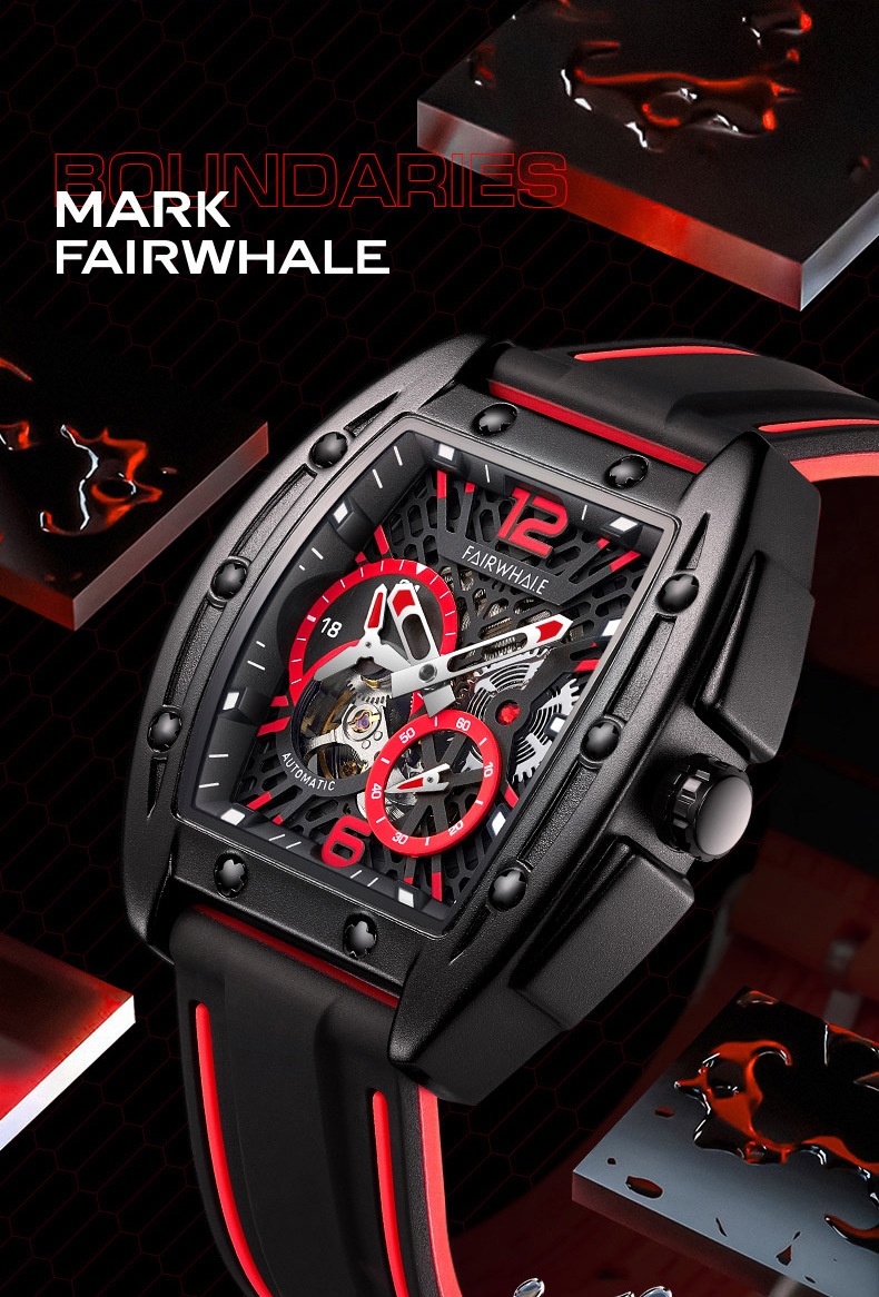 商品Mark Fairwhale|马克华菲品牌手表时尚名表酒桶型自动机械表复古手表男士腕表,价格¥496,第3张图片详细描述
