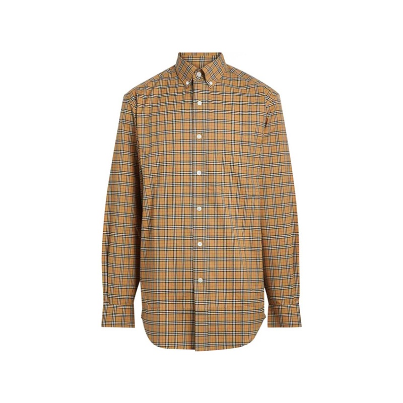 商品Burberry|【现货】博柏利 经典款 男士典藏米色棉质小格纹长袖衬衫80042631,价格¥1600,第3张图片详细描述