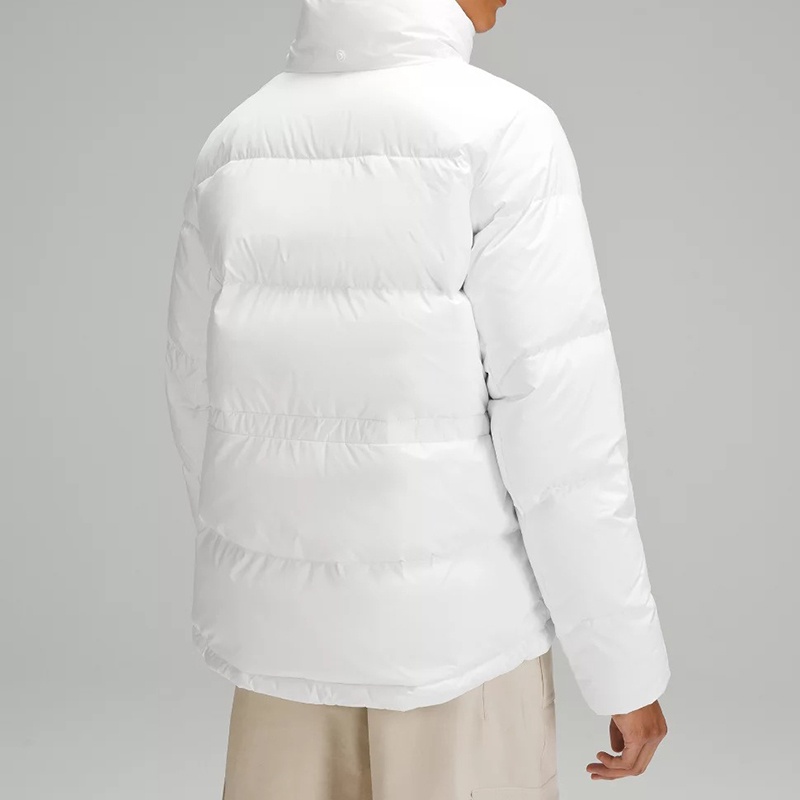 商品Lululemon|LULULEMON/露露乐蒙 女白色聚酯防水防风可拆风帽短羽绒服,价格¥2372,第4张图片详细描述