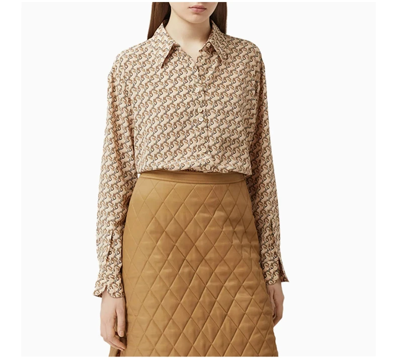 商品Burberry|BURBERRY 博柏利 女士米色丝质衬衫 8032108,价格¥5269,第5张图片详细描述