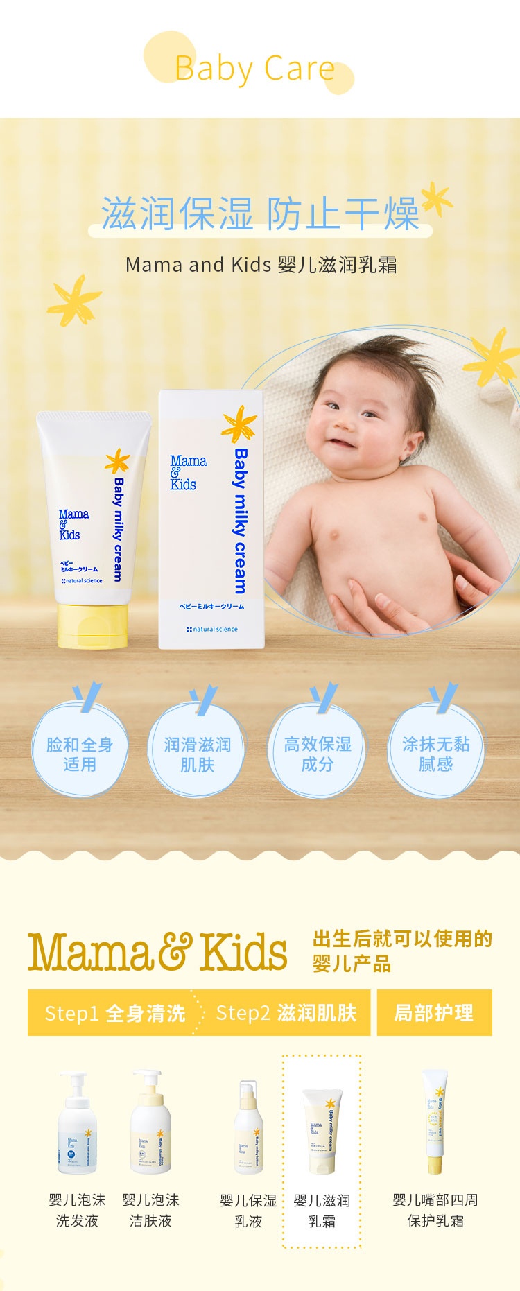 商品[国内直发] mama&kids|MamaKids 婴幼儿宝宝面霜75g,价格¥227,第1张图片详细描述