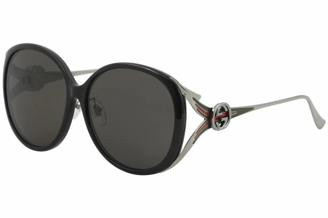 商品[国内直发] Gucci|GUCCI 黑色女士圆形太阳镜 GG0226SK-002,价格¥3224,第1张图片详细描述