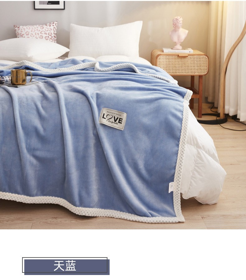 商品[国内直发] GLENVINTEN|格岚云顿新款纯色牛奶绒毛毯加厚礼品毯沙发盖毯午睡毯法莱绒毯子	,价格¥137,第17张图片详细描述