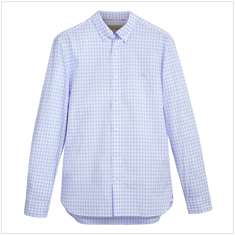 商品Burberry|Burberry 博柏利 男士格纹淡蓝色衬衫 4054166,价格¥1309,第18张图片详细描述