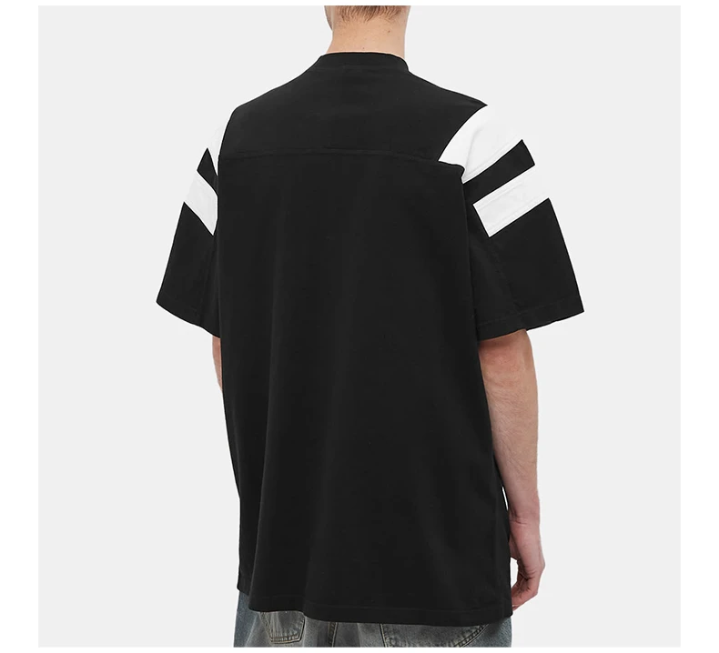 商品Balenciaga|BALENCIAGA 男士黑色棉质徽标刺绣大廓形圆领短袖T恤 675306-TLVA2-1150,价格¥3959,第6张图片详细描述