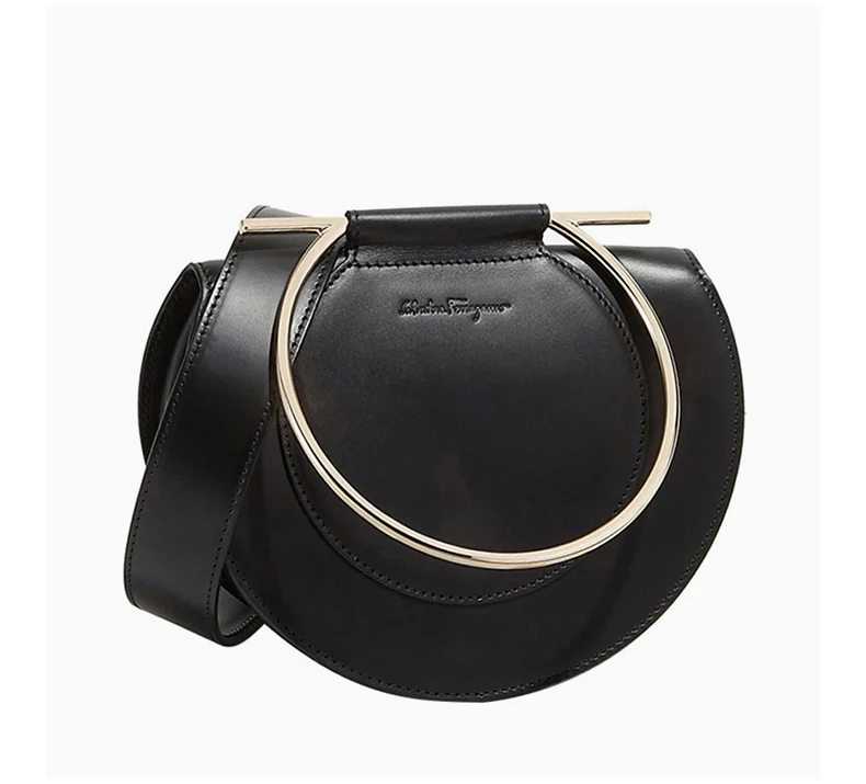 商品[国内直发] Salvatore Ferragamo|Salvatore Ferragamo 菲拉格慕 女士黑色牛皮单肩斜挎包 21-H031-691301,价格¥7148,第3张图片详细描述
