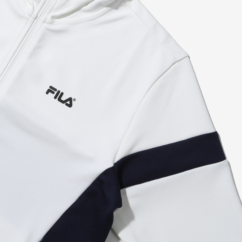 商品Fila|【享贝家】（国内现货）FILA  Damboru连帽训练夹克运动休闲外套 男女同款 白色/黑色 FS2FTD3204M G-QD,价格¥282,第7张图片详细描述