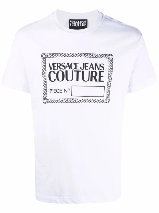 商品[国内直发] Versace|VERSACE JEANS 男士白色棉质印花T恤 72GAHT17-CJ00O-003,价格¥475,第1张图片详细描述