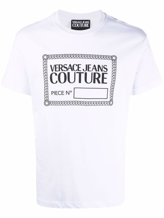 商品[国内直发] Versace|VERSACE JEANS 男士白色棉质印花T恤 72GAHT17-CJ00O-003,价格¥439,第1张图片详细描述