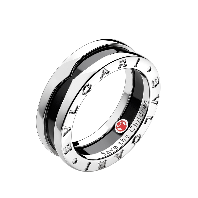 商品[国内直发] BVLGARI|BVLGARI(宝格丽) 慈善款 男女通用纯银镶嵌黑色陶瓷戒指 ,价格¥3713,第1张图片详细描述