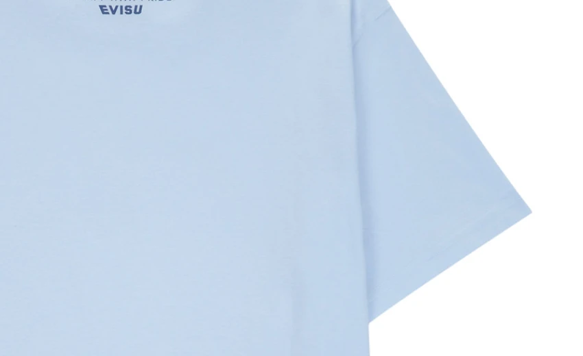 商品Evisu|【享贝家】（国内现货-QD）Evisu 福神 胸前大logo图案宽松短袖T恤 男女同款 蓝色 ET5UTS901SB,价格¥136,第5张图片详细描述