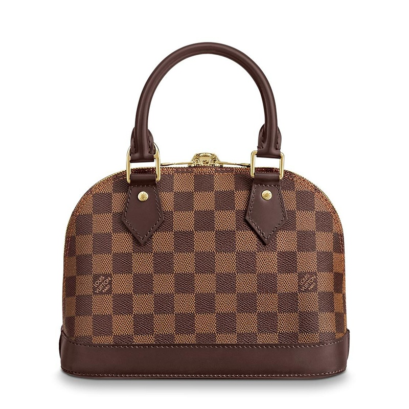 商品Louis Vuitton|预售10天 Louis Vuitton/路易威登 经典款ALMA BB系列 女士乌木色棋盘格帆布皮革修边金扣金锁配可拆卸肩带单肩斜跨手提包N41221,价格¥12882,第4张图片详细描述