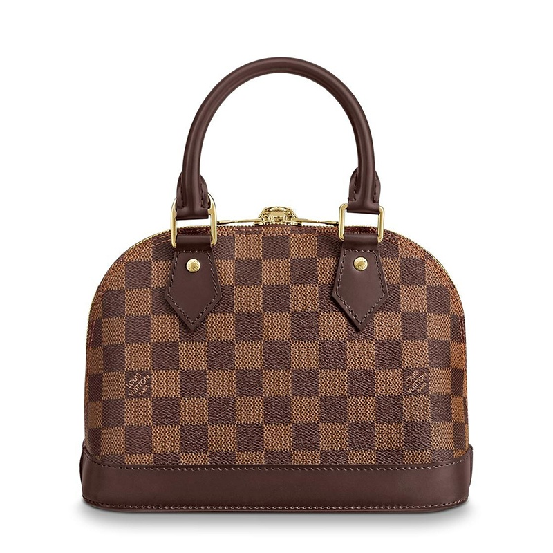 商品Louis Vuitton|预售10天 Louis Vuitton/路易威登 经典款ALMA BB系列 女士乌木色棋盘格帆布皮革修边金扣金锁配可拆卸肩带单肩斜跨手提包N41221,价格¥12882,第4张图片详细描述