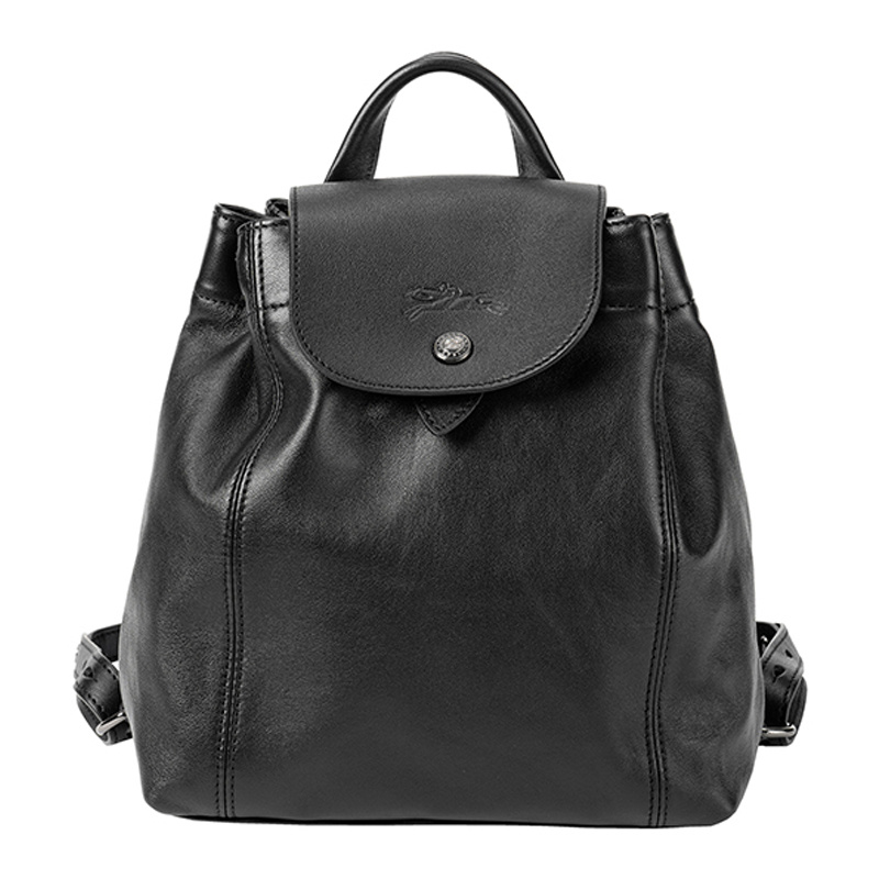 商品Longchamp|LONGCHAMP 女士黑色羊皮双肩包 1306757001,价格¥1807,第3张图片详细描述