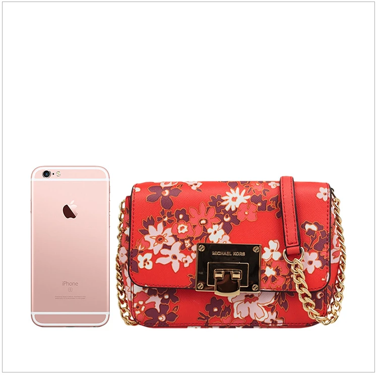 商品Michael Kors|Michael Kors 迈克高仕 TINA系列女士小号红色皮质时尚印花单肩斜挎包 35H7GT4C5R-dksan,价格¥660,第3张图片详细描述