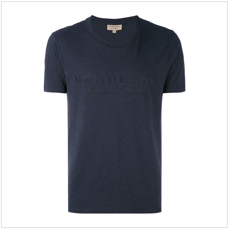 商品Burberry|Burberry 博柏利 男士深蓝色棉质短袖T恤 4056129,价格¥1303,第2张图片详细描述