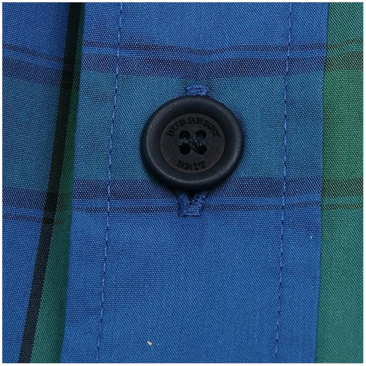 商品[国内直发] Burberry|Burberry 博柏利 男士经典格纹纯棉商务休闲长袖衬衫海蓝色 3942169,价格¥1764,第24张图片详细描述