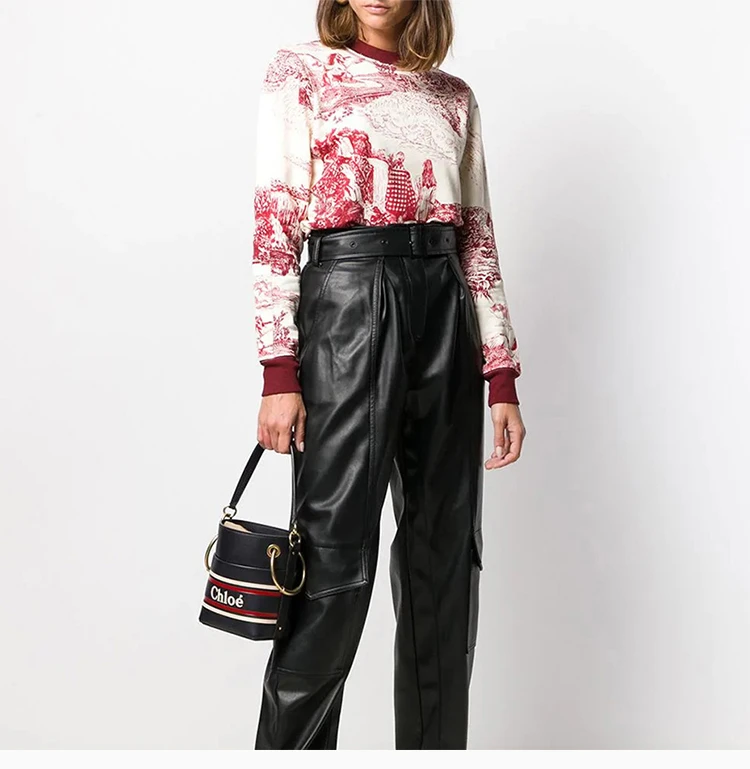 商品Chloé|Chloe' 蔻依 女士白色酒红色圆领印花卫衣 CHC19WJH06-487-91T,价格¥1832,第8张图片详细描述