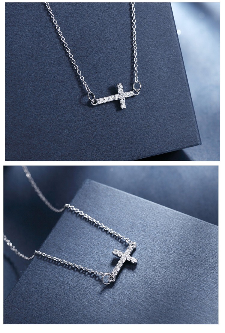 商品[国内直发] MYFD|【美国】MY FASHION DESIGN 925银首饰品女士银色十字架项链,价格¥91,第3张�图片详细描述