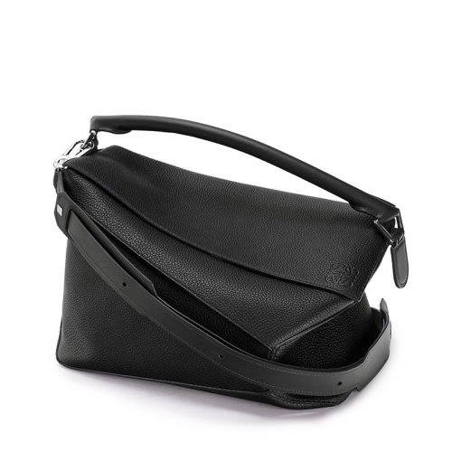 商品Loewe|【包税】LOEWE/罗意威 Puzzle Edge系列 男士大号黑色粒面小牛皮斜挎单肩手提拼图包B510140X01-1100,价格¥23962,第4张图片详细描述