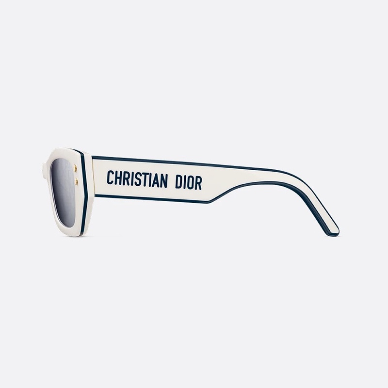 商品Dior|Dior/迪奥 25年新款 女士白色海军蓝树脂镜架矩形镜片太阳镜,价格¥2469,第3张图片详细描述