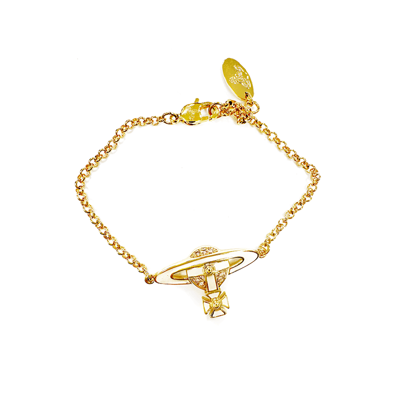 商品Vivienne Westwood|【现货】西太后 女士金色/白色时尚手链 61020210-02R516-CN ,价格¥807,第2张图片详细描述
