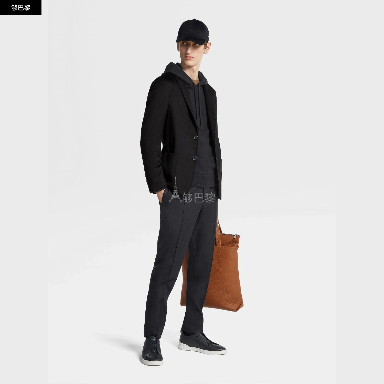 商品Zegna|【预售】 杰尼亚 24秋冬 男士 西服外套 Black Oasi Cashmere Shirt Jacket UAC46-SDF-200,价格¥43358,第4张图片详细描述