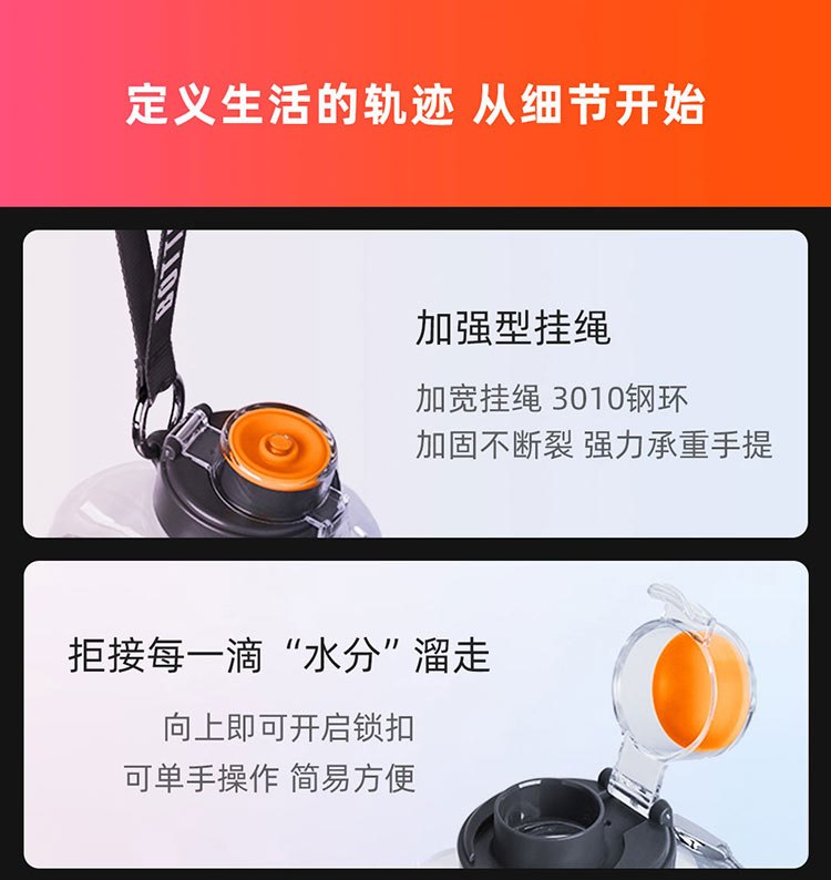 商品[国内直发] BOTTLED JOY|BOTTLED JOY吨吨桶运动水壶大容量户外健身便携冠军同款带提绳刻度提醒 1.5L,价格¥65,第23张图片详细描述