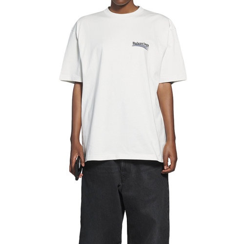 商品Balenciaga|Balenciaga/巴黎世家  女士白色棉质政治竞选T恤641655TKVJ19084,价格¥4362,第2张图片详细描述