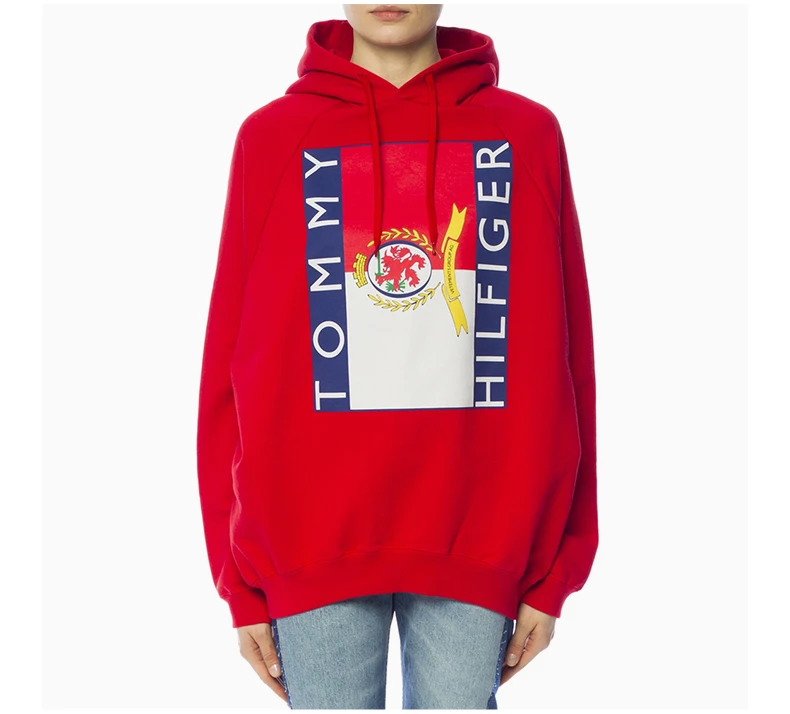 商品Vetements|VETEMENTS 男士红色大廓形徽标连帽运动衫 WSS18TR29-RED,价格¥3376,第5张图片详细描述