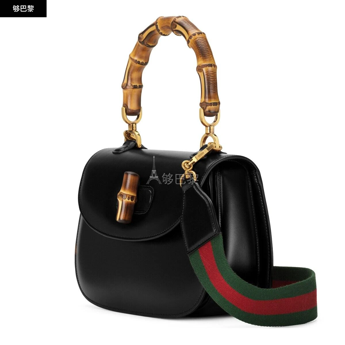 商品Gucci|【预售】 古驰 24秋冬 女士 手��提包 Gucci Bamboo 1947系列竹节中号手提包 672206 10ODT 1060,价格¥40669,第6张图片详细描述